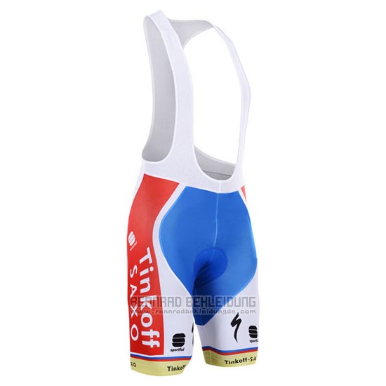 2015 Fahrradbekleidung Tinkoff Saxo Bank Champion Slowakische Republik Trikot Kurzarm und Tragerhose